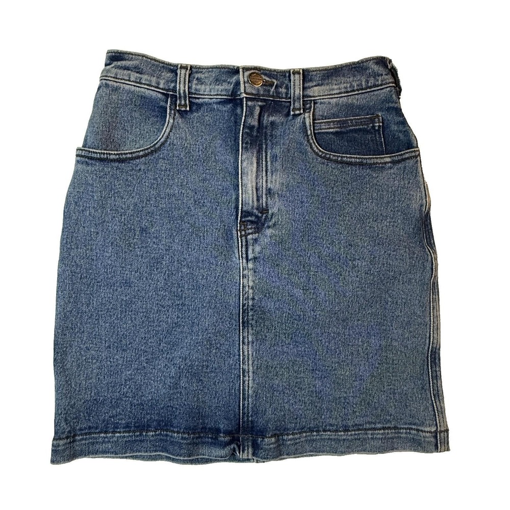 Vintage Harley-Davidson Denim Skirt Womens 4 Blue Biker Blues Mini Made USA